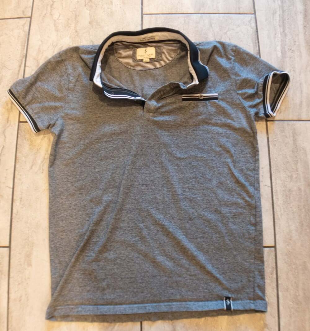 Scott James Polo Shirt Size M Grey Short Sleeve
